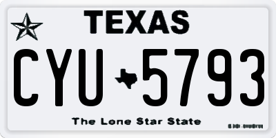 TX license plate CYU5793