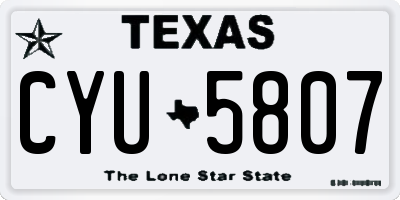 TX license plate CYU5807