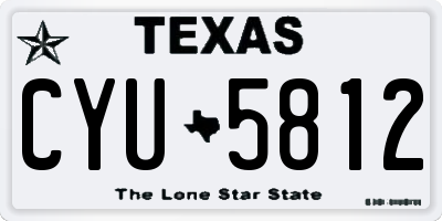 TX license plate CYU5812