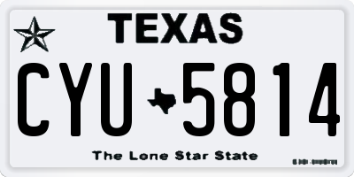 TX license plate CYU5814