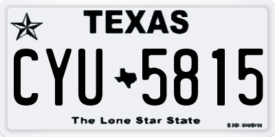 TX license plate CYU5815