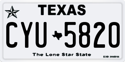 TX license plate CYU5820