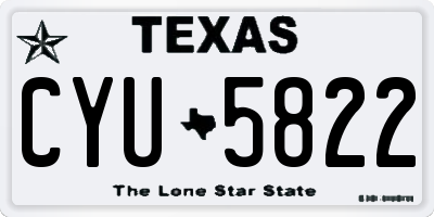 TX license plate CYU5822