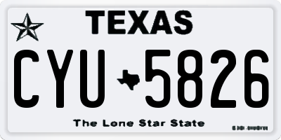 TX license plate CYU5826