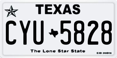 TX license plate CYU5828