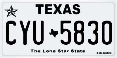 TX license plate CYU5830