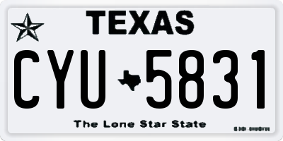TX license plate CYU5831