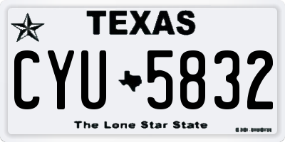TX license plate CYU5832