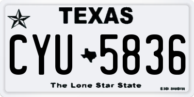 TX license plate CYU5836