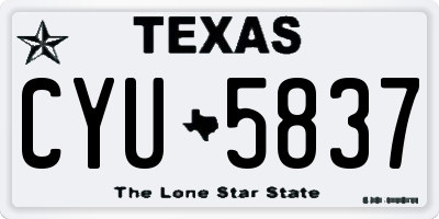 TX license plate CYU5837