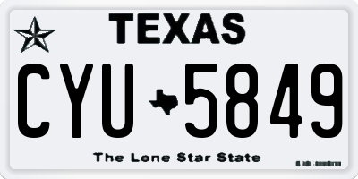 TX license plate CYU5849