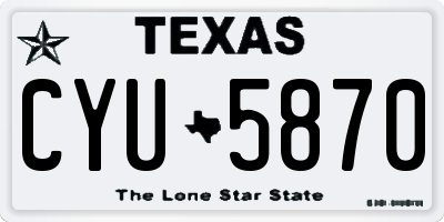 TX license plate CYU5870