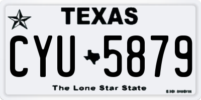 TX license plate CYU5879