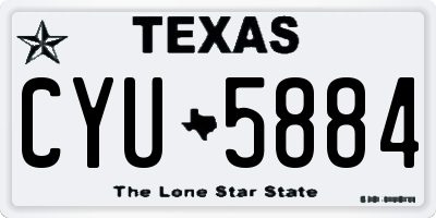TX license plate CYU5884