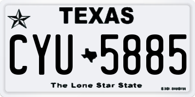 TX license plate CYU5885