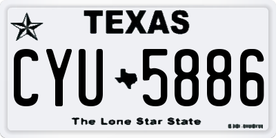 TX license plate CYU5886