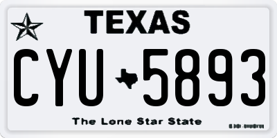 TX license plate CYU5893