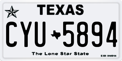 TX license plate CYU5894