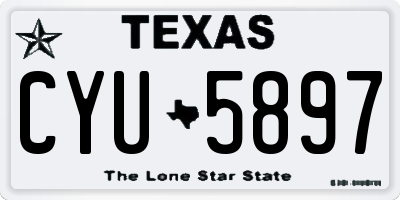 TX license plate CYU5897