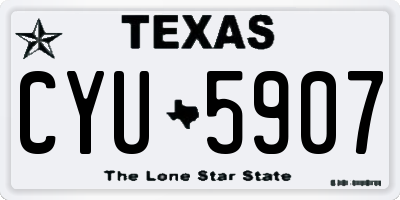 TX license plate CYU5907