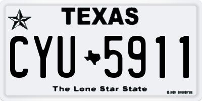 TX license plate CYU5911