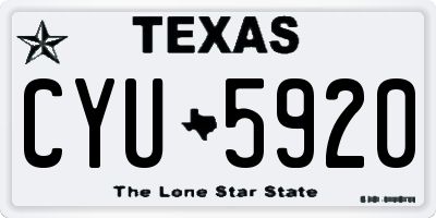 TX license plate CYU5920