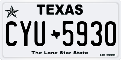 TX license plate CYU5930