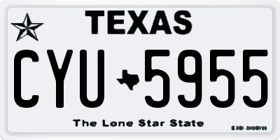 TX license plate CYU5955