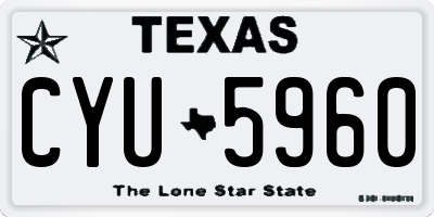 TX license plate CYU5960
