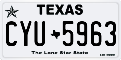 TX license plate CYU5963