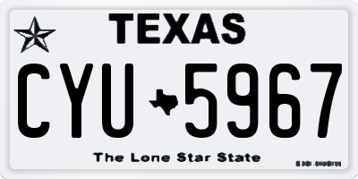TX license plate CYU5967