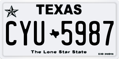 TX license plate CYU5987