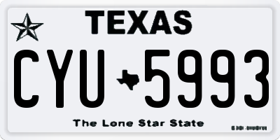 TX license plate CYU5993
