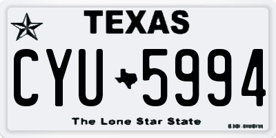 TX license plate CYU5994