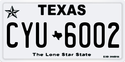 TX license plate CYU6002