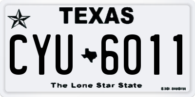 TX license plate CYU6011