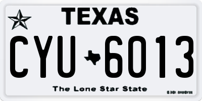 TX license plate CYU6013