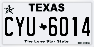 TX license plate CYU6014