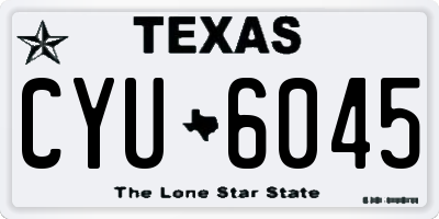 TX license plate CYU6045