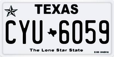 TX license plate CYU6059