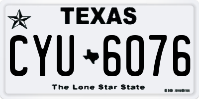 TX license plate CYU6076