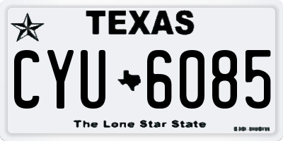 TX license plate CYU6085