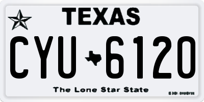 TX license plate CYU6120