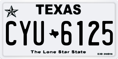 TX license plate CYU6125