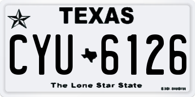 TX license plate CYU6126