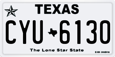 TX license plate CYU6130