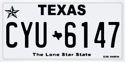 TX license plate CYU6147