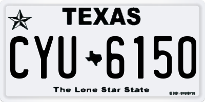 TX license plate CYU6150