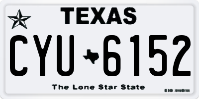 TX license plate CYU6152