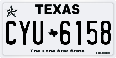 TX license plate CYU6158